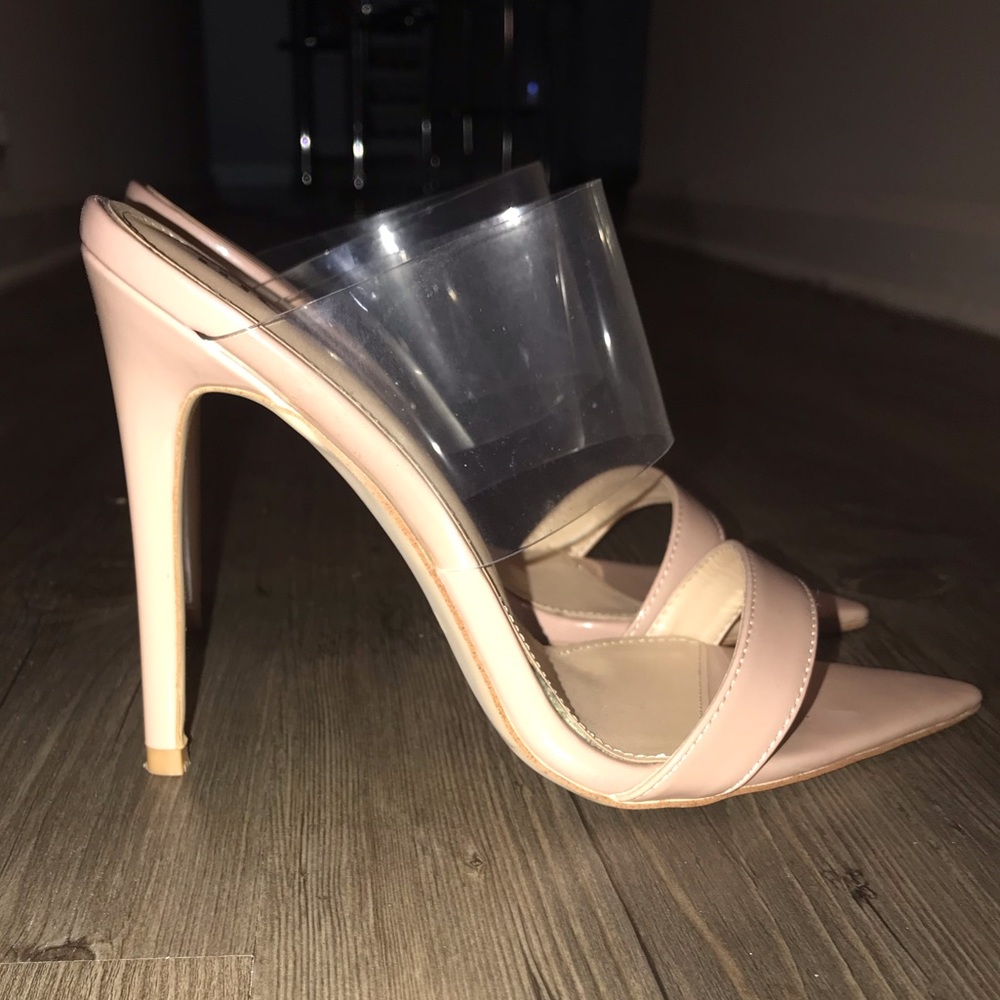 Clear/nude heels